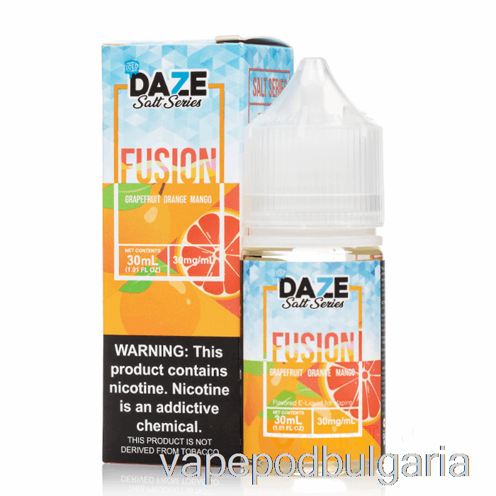 Vape Течности леден грейпфрут портокал манго - 7 Daze Fusion Salts - 30ml 50mg